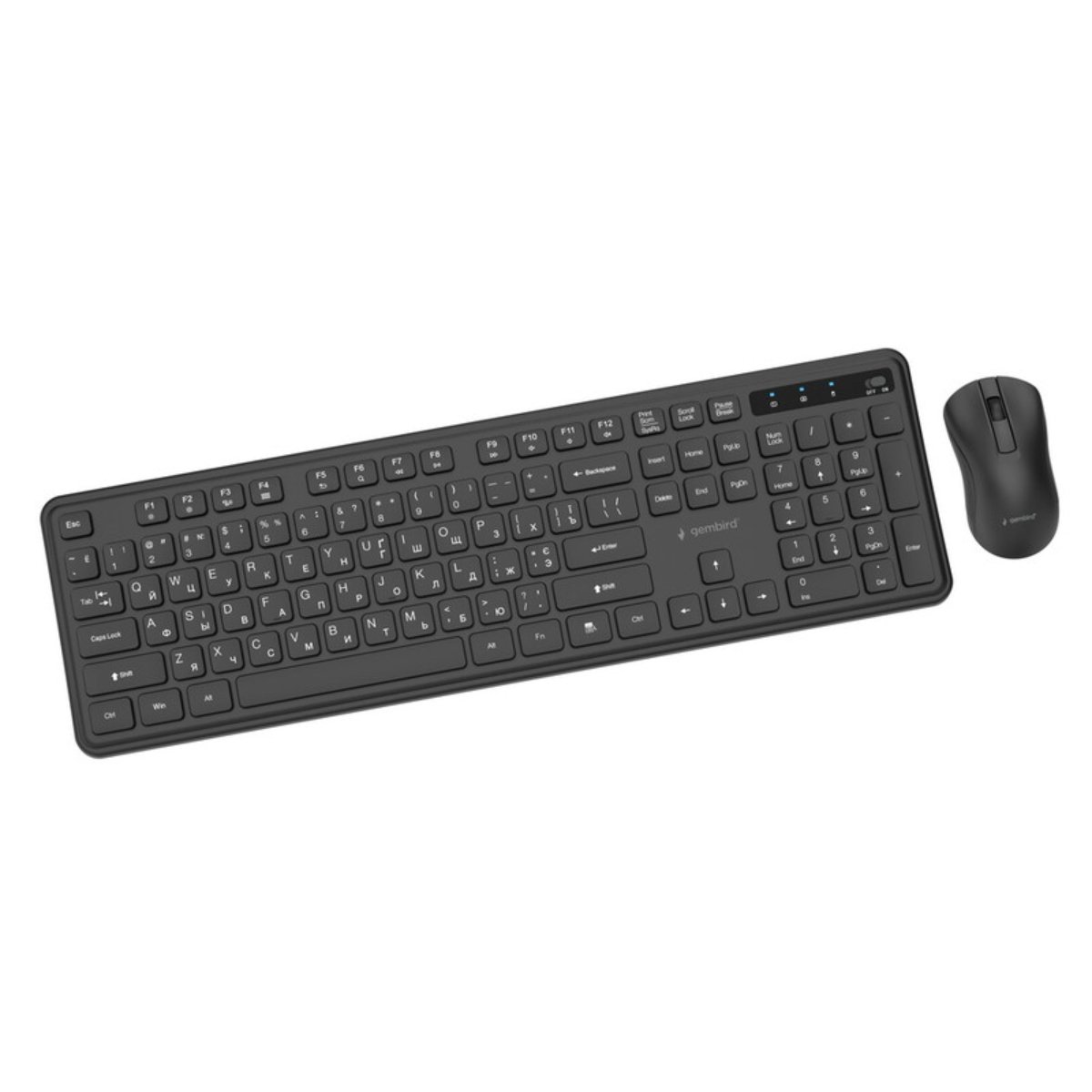 Tastatură fără fir și Mouse Gembird KBS-WPS-01-CYRL, Black în Moldova - xstore.md photo 0