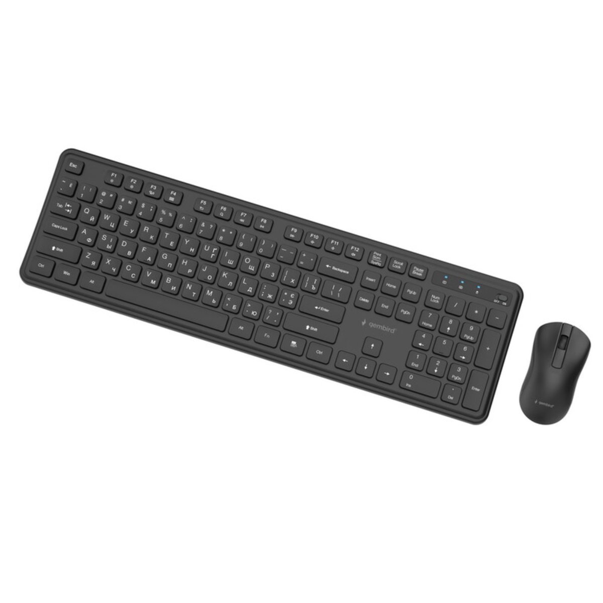 Tastatură fără fir și Mouse Gembird KBS-WPS-01-CYRL, Black în Moldova - xstore.md photo 1