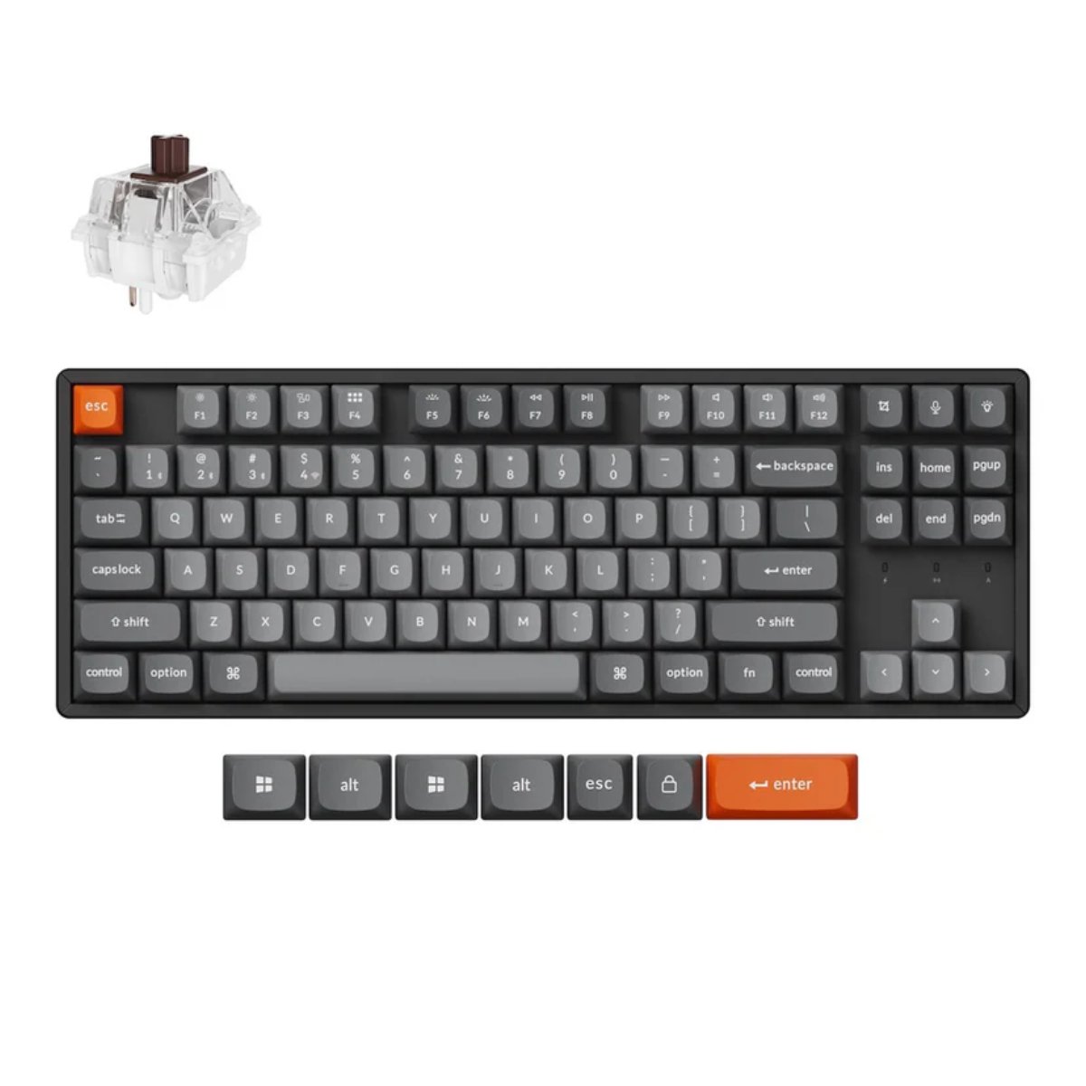 Беспроводная клавиатура Keychron K8 Max QMK, (K8M-J3-RU) Grey - xstore.md photo
