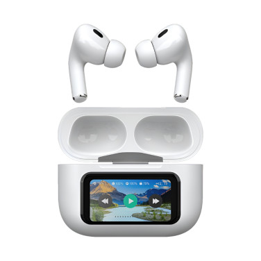 Căști Helmet TWS Smart Display, White - xstore.md
