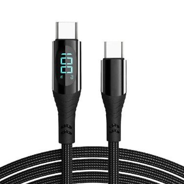Cablu Helmet Type-C to Type-C, LED Series, 1.2m, Black - xstore.md