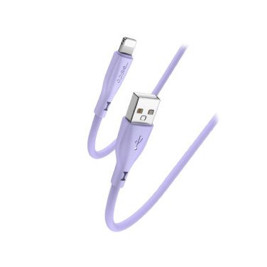 Cablu Yesido Liquid Silicone Type-A to Lightning, 1m, Purple - xstore.md