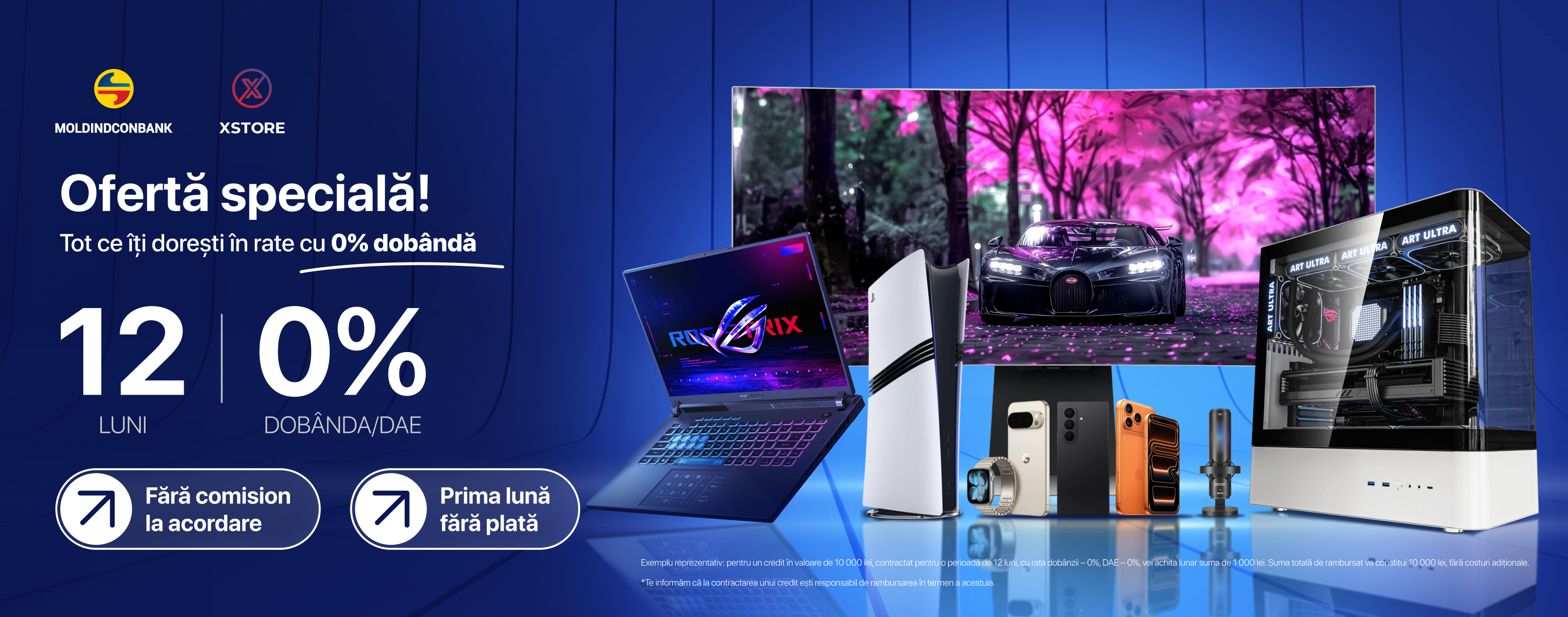 slide  Rate 0% | 12 luni  xstore